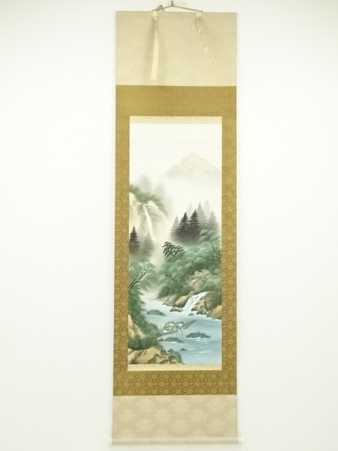 JAPANESE HANGING SCROLL / HAND PAINTED / LANDSCAPE 
